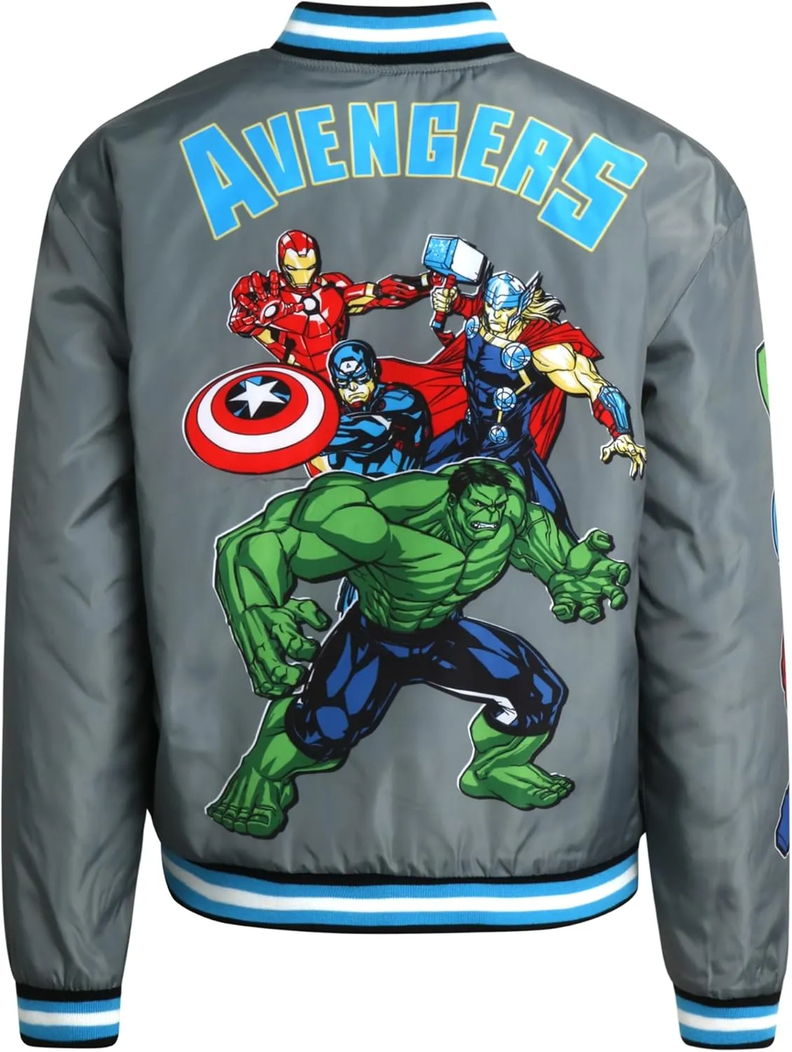 Marvel Boys' Bomber Jacket - Spider-Man and Avengers Full Zip Bomber Jacket for Boys with Quilted Interior Lining (4-16)