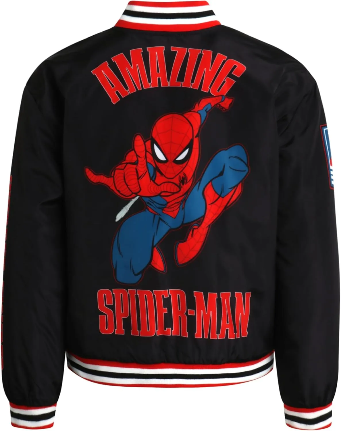 Marvel Boys' Bomber Jacket - Spider-Man and Avengers Full Zip Bomber Jacket for Boys with Quilted Interior Lining (4-16)
