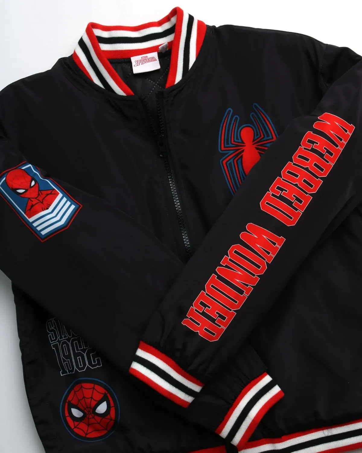 Marvel Boys' Bomber Jacket - Spider-Man and Avengers Full Zip Bomber Jacket for Boys with Quilted Interior Lining (4-16)