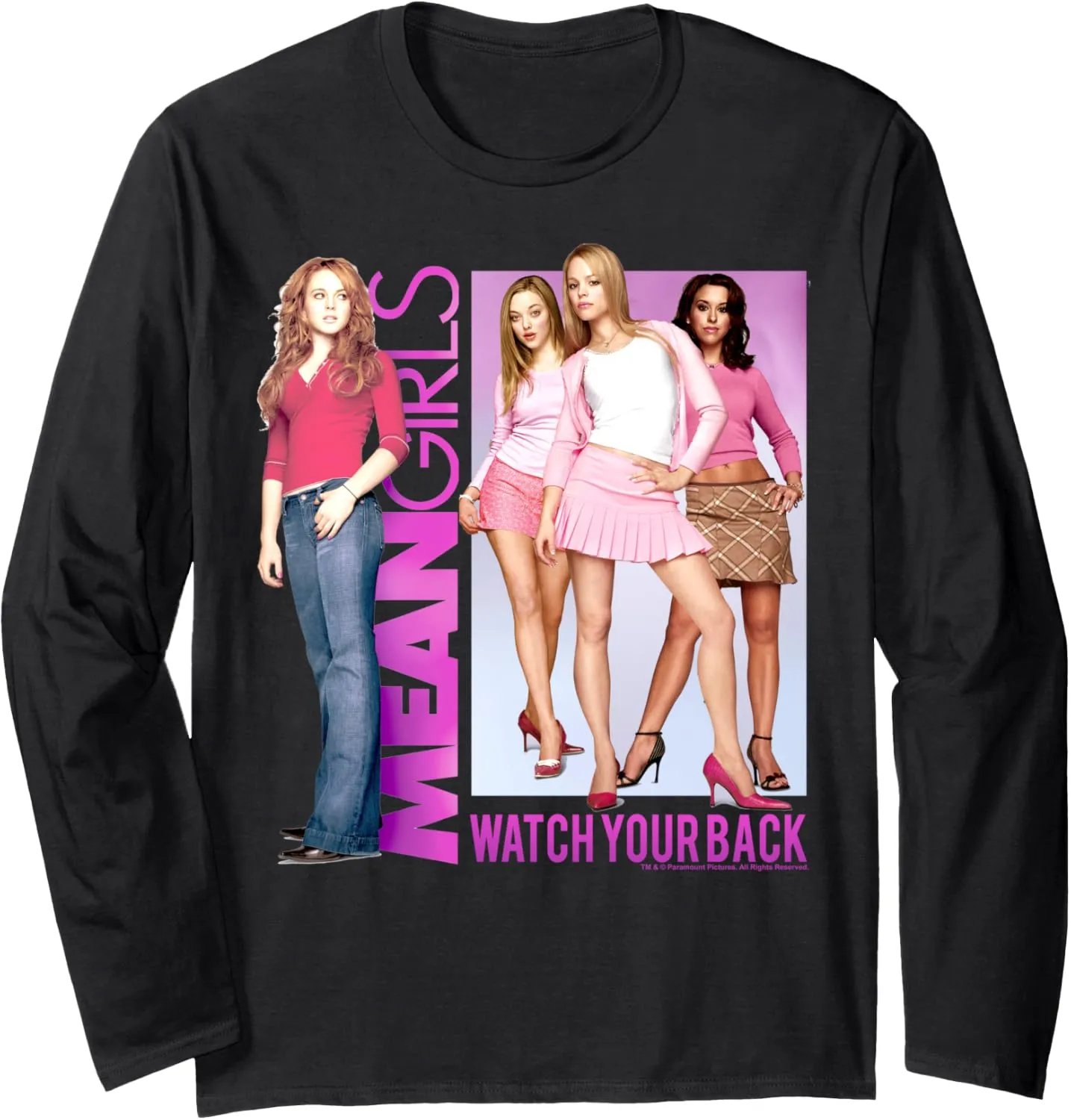 Mean Girls Watch Your Back Movie Cover Poster Long Sleeve T-Shirt