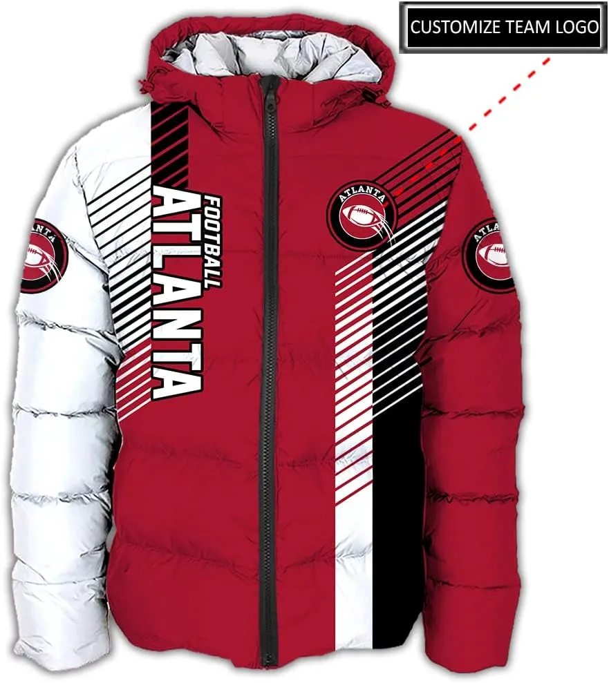 Men US Football Custom Your Own Puffer Jackets Personalized Any Sport Name Number Plus size Apparel Down Jacket