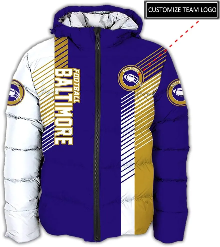 Men US Football Custom Your Own Puffer Jackets Personalized Any Sport Name Number Plus size Apparel Down Jacket