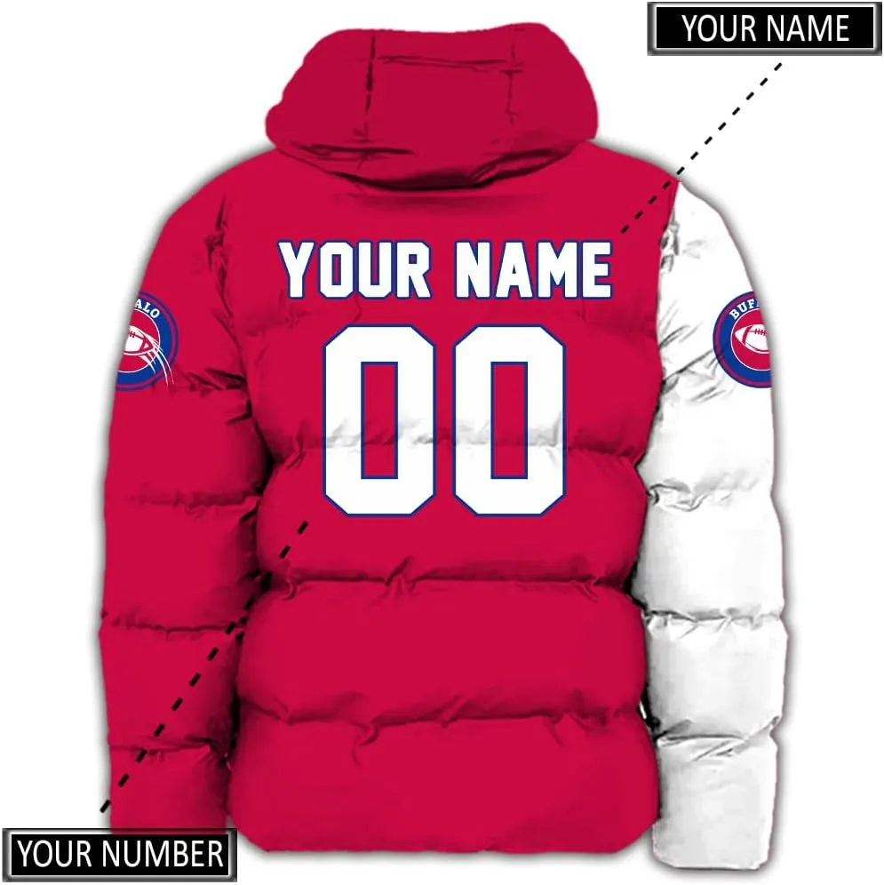 Men US Football Custom Your Own Puffer Jackets Personalized Any Sport Name Number Plus size Apparel Down Jacket