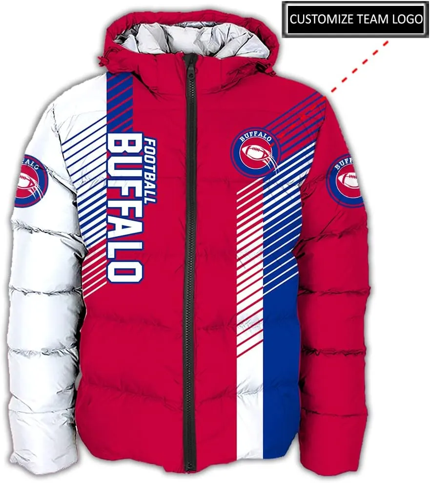 Men US Football Custom Your Own Puffer Jackets Personalized Any Sport Name Number Plus size Apparel Down Jacket