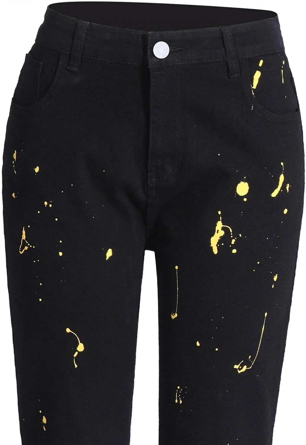 Mens Chinos Slim Fit Stretch Flat-Front Skinny Denim Pants Casual Tye Die Printed Slacks Tapered Trousers Pencil Jeans