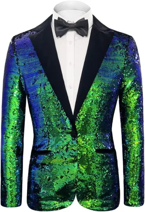 Men's Daily wear Wedding Prom Party Sequined Tuxedo Suit Jacket Blazers