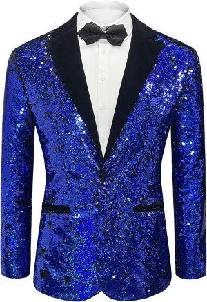 Men's Daily wear Wedding Prom Party Sequined Tuxedo Suit Jacket Blazers