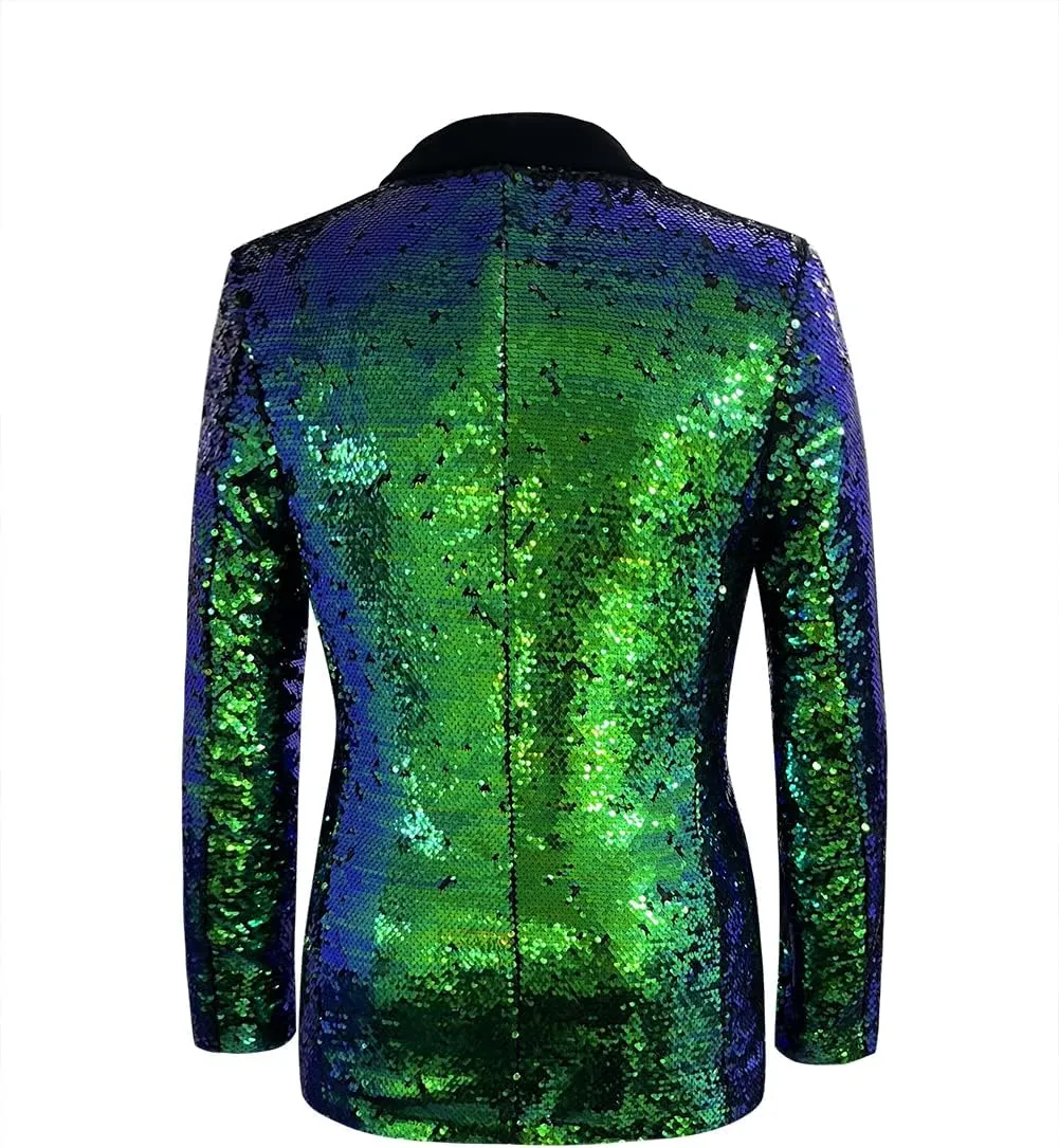 Men's Daily wear Wedding Prom Party Sequined Tuxedo Suit Jacket Blazers