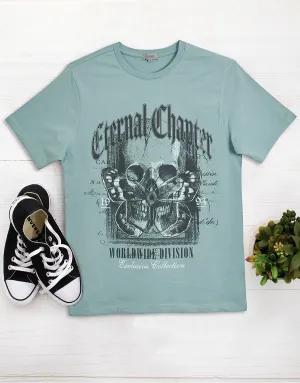Men's Eternal Chapter Big & Tall Crew Neck Tee Shirt-Duck Egg