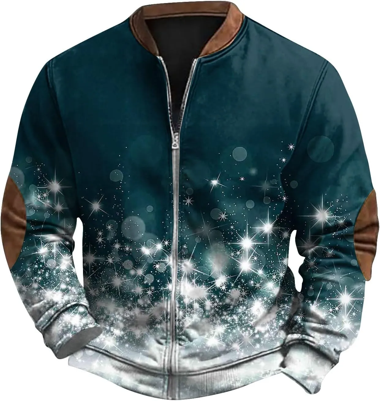 Mens Fall Workout Fashion Prints Long Sleeve V-Neck Casual Zip Up Vintage Cardigan Sweatshirts