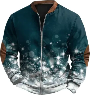 Mens Fall Workout Fashion Prints Long Sleeve V-Neck Casual Zip Up Vintage Cardigan Sweatshirts