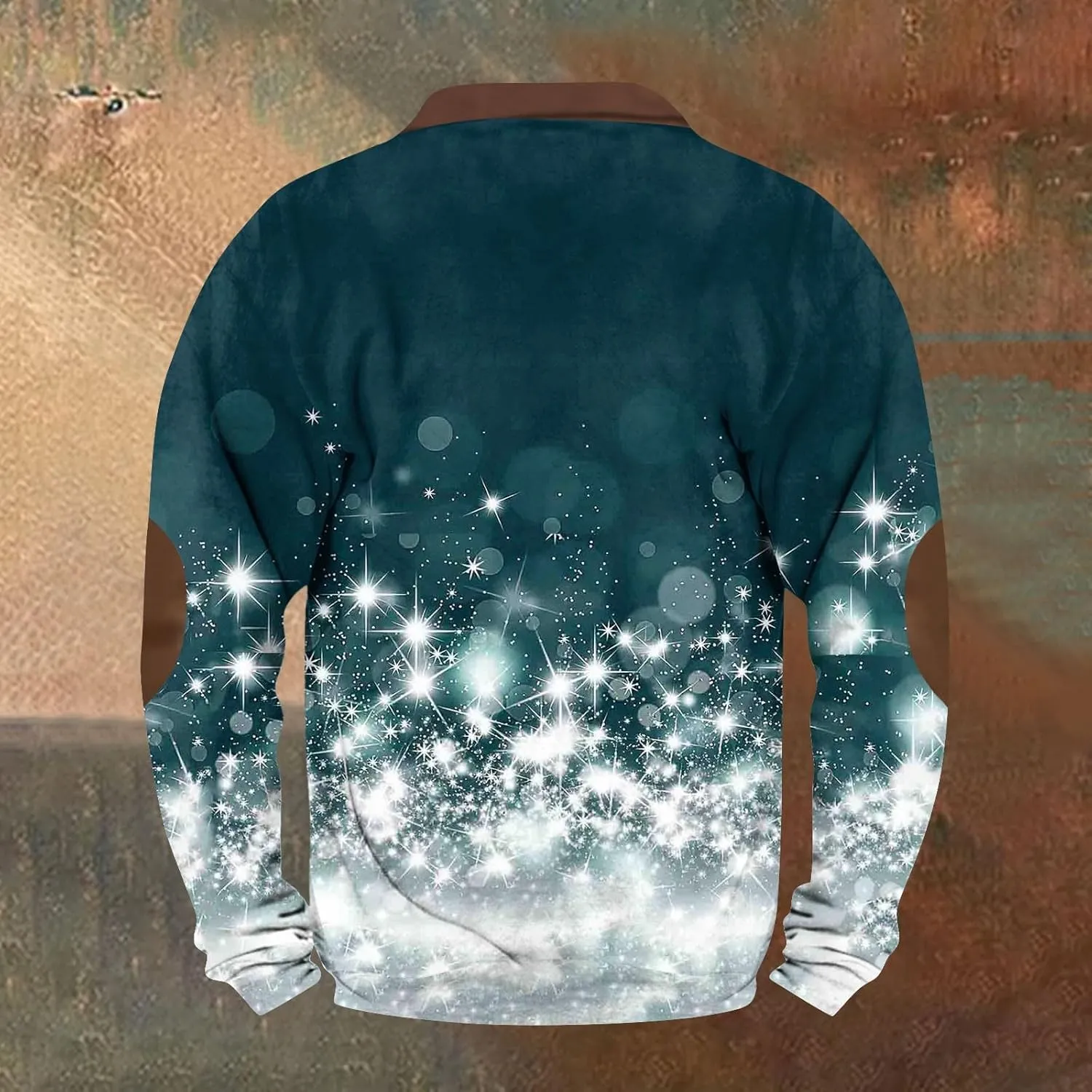 Mens Fall Workout Fashion Prints Long Sleeve V-Neck Casual Zip Up Vintage Cardigan Sweatshirts