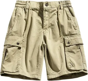 Men's Slim Fit Military Cargo Shorts Summer Multi Pockets Zipper Work Short Casual Outdoor Tactical Shorts for Travel Camping