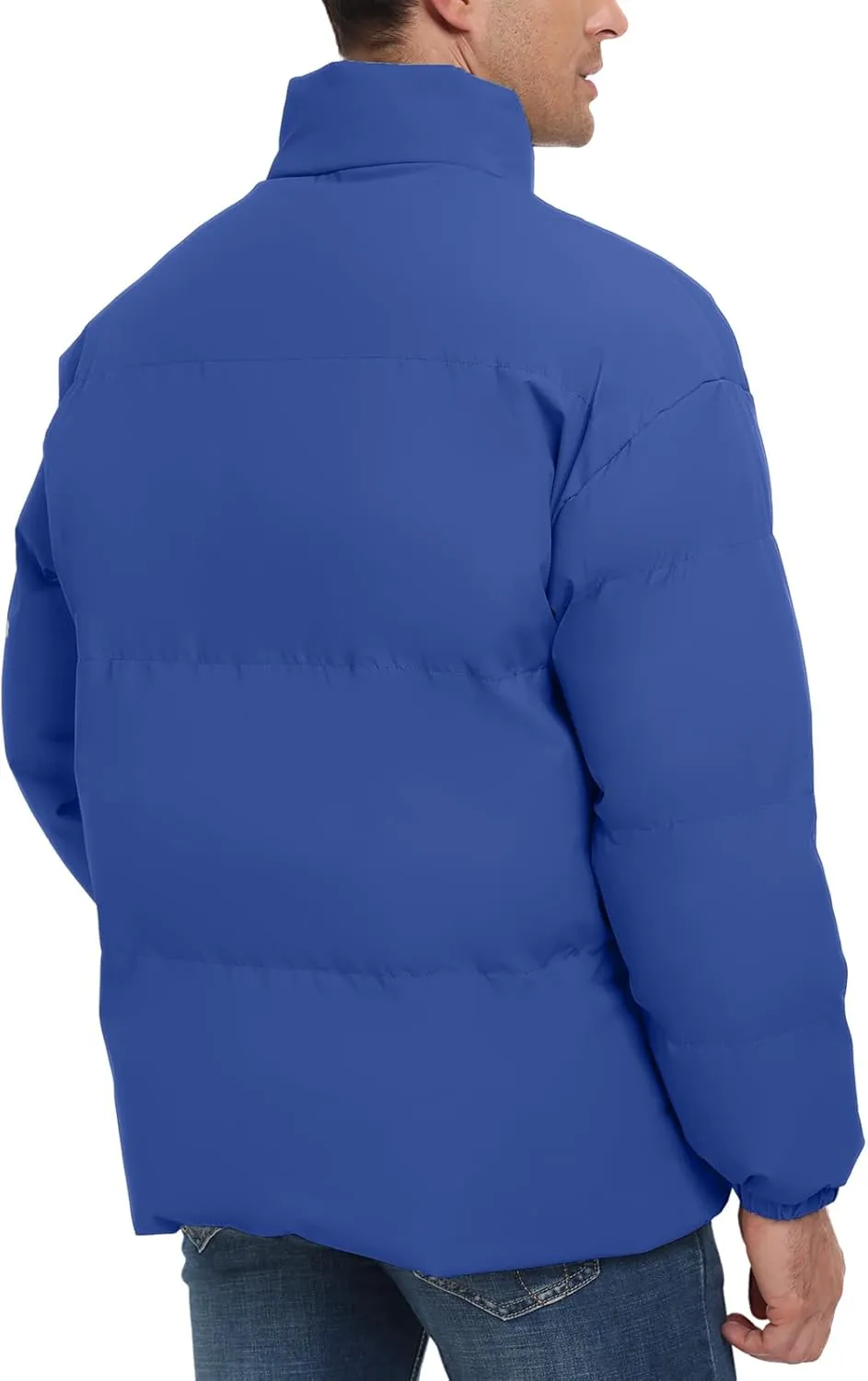 Mens Winter Padded Jacket Puffer Windproof Jacket Full Zipper Outerwear Coat