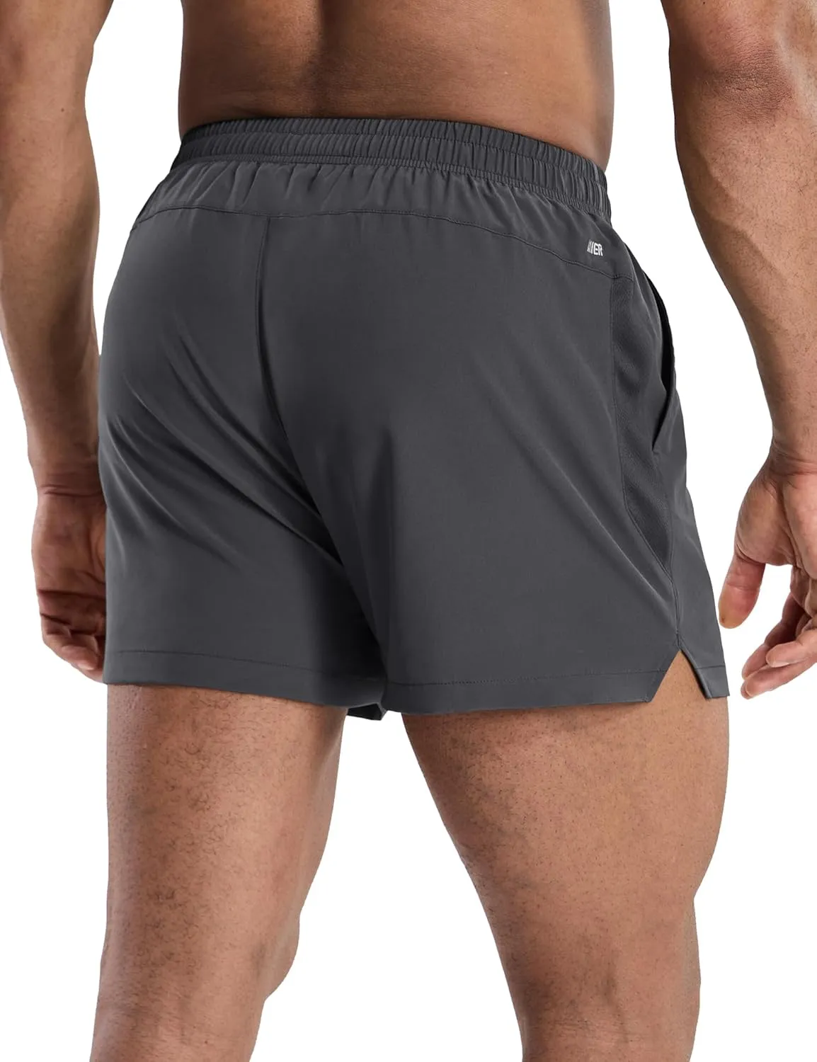 MIER Mens 3 Inch Shorts for Athletic Running Dry Fit Lightweight Workout Gym Active Shorts with Brief Liner, Pockets