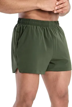 MIER Mens 3 Inch Shorts for Athletic Running Dry Fit Lightweight Workout Gym Active Shorts with Brief Liner, Pockets