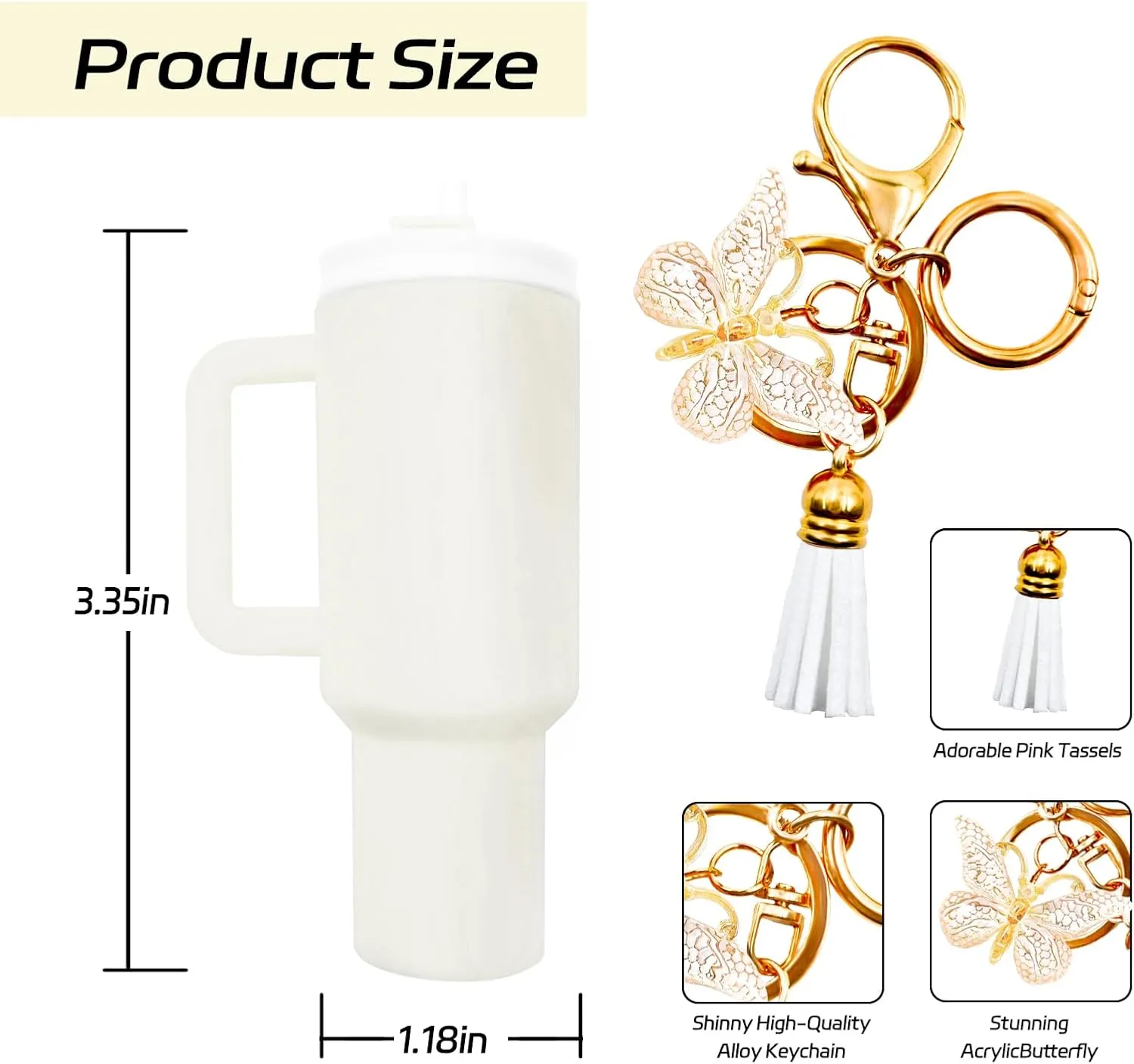 Mini Tumbler Keychain Chapstick Holder, Stanley Cup Keychain Accessories, Women Handbags Backpacks Cute Key Ring