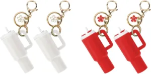 Mini Tumbler Keychain for Stanley,2 PCS Mini Cup Keychain Stanley Accessories,Bag Purse Charm Chapstick Holder