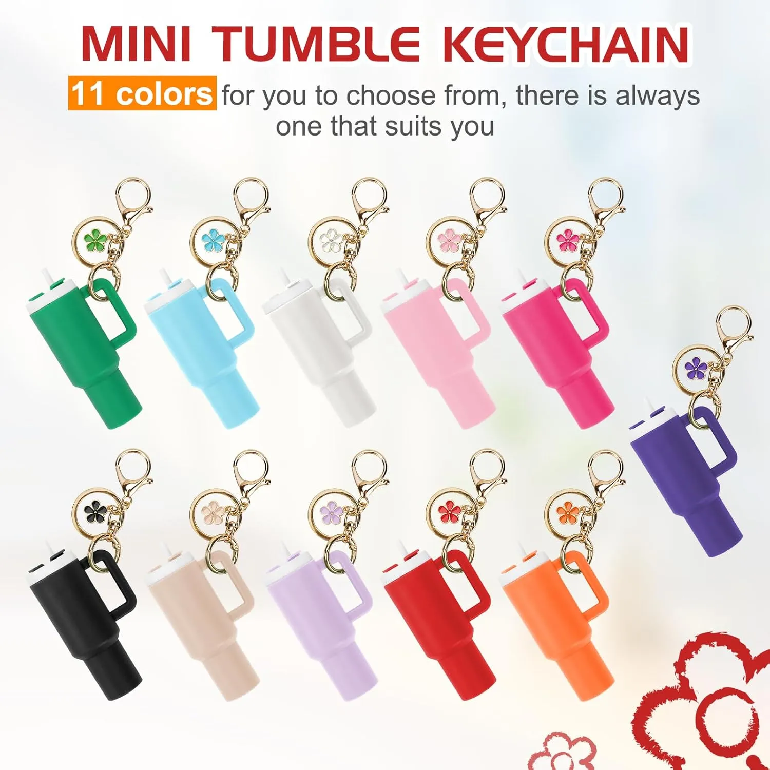 Mini Tumbler Keychain for Stanley,2 PCS Mini Cup Keychain Stanley Accessories,Bag Purse Charm Chapstick Holder