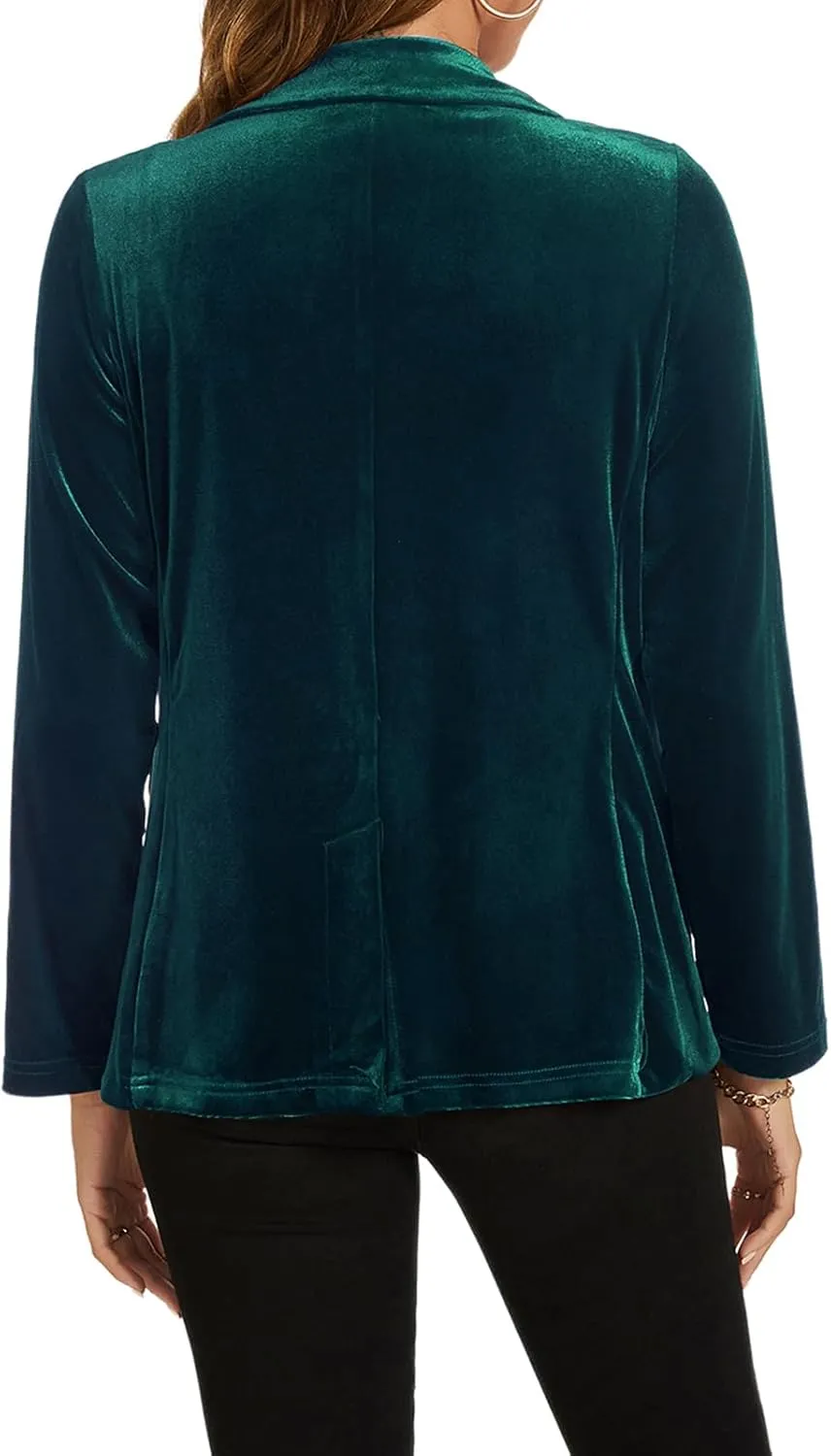 MINTLIMIT Womens Velvet Blazer Suit Jacket Long Sleeve Notched Lapel Button Coat Work Office Blazer Jacket with Pockets