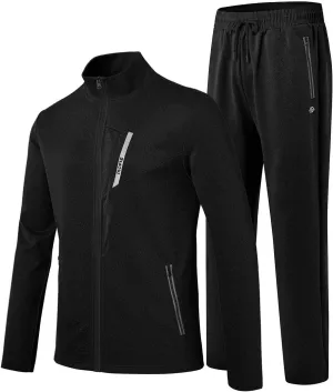 MoFiz Men's Tracksuits Set Long Sleeve Causal Full Zip Running Sports Sweatsuit For Men 2 Piece Outfits