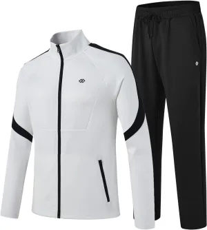 MoFiz Men's Tracksuits Set Long Sleeve Causal Full Zip Running Sports Sweatsuit For Men 2 Piece Outfits