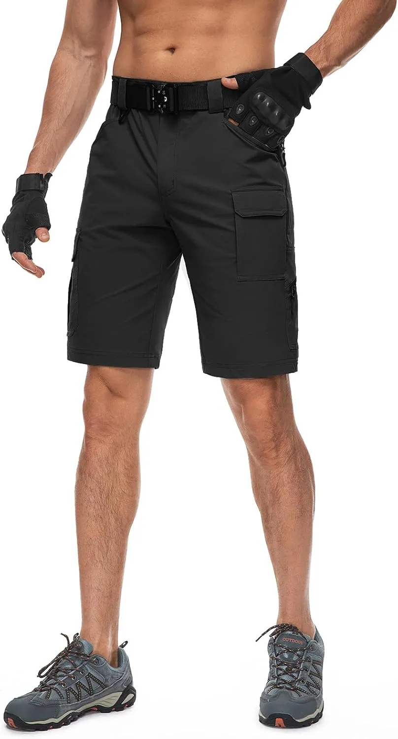 Moosehill Men's Hiking Cargo Shorts Quick Dry Work Shorts for Men Casual Tactical with 7 Pockets Waterproof No Belt