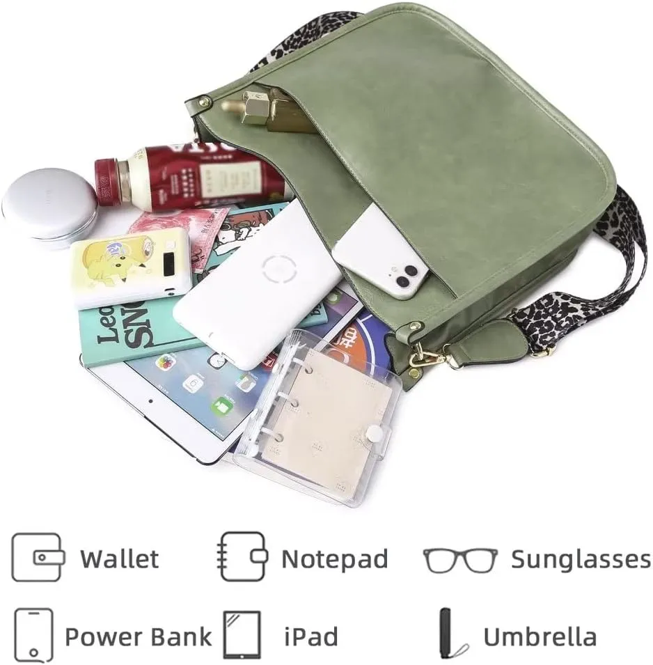 Mudono Crossbody Bag for Women Vintage Messenger Shoulder Purse Designer Hobo Bag Satchel with Detachable Shoulder Strap