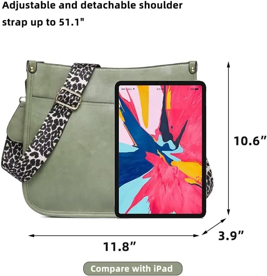 Mudono Crossbody Bag for Women Vintage Messenger Shoulder Purse Designer Hobo Bag Satchel with Detachable Shoulder Strap