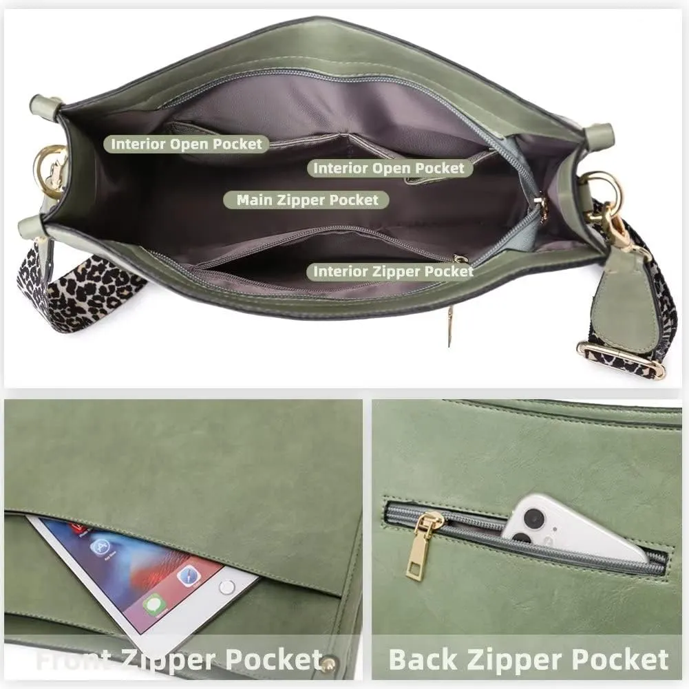 Mudono Crossbody Bag for Women Vintage Messenger Shoulder Purse Designer Hobo Bag Satchel with Detachable Shoulder Strap