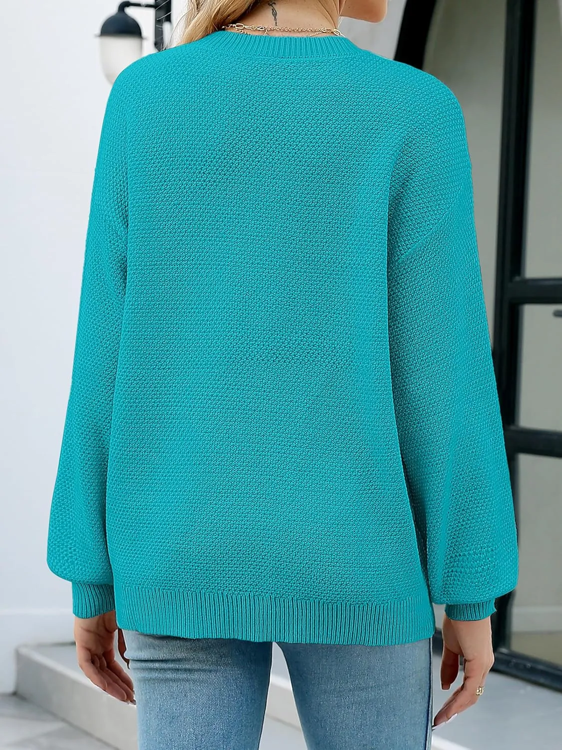 NIeyook Women's Oversized Sweaters 2025 Spring Trendy Long Sleeve Crew Neck Pullover Sweater Loose Heathered Knit Tops