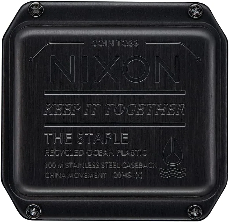 NIXON Staple A1309-100m Water Resistant Men's Digital Sport Watch (38mm Face, 22mm PU/Rubber/Silicone Band) - Made with #Tide Recycled Ocean Plastics