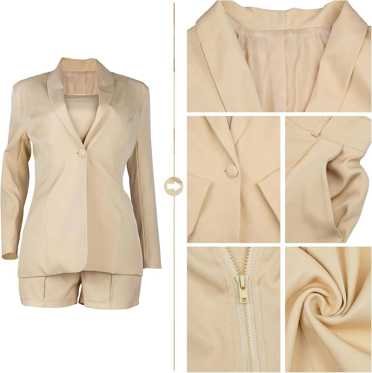 NRTHYE Women Sexy Bussiness Outfits 3 Piece Open Front Button Blazers   Crop Tops   Belted Shorts Set Jumpsuits