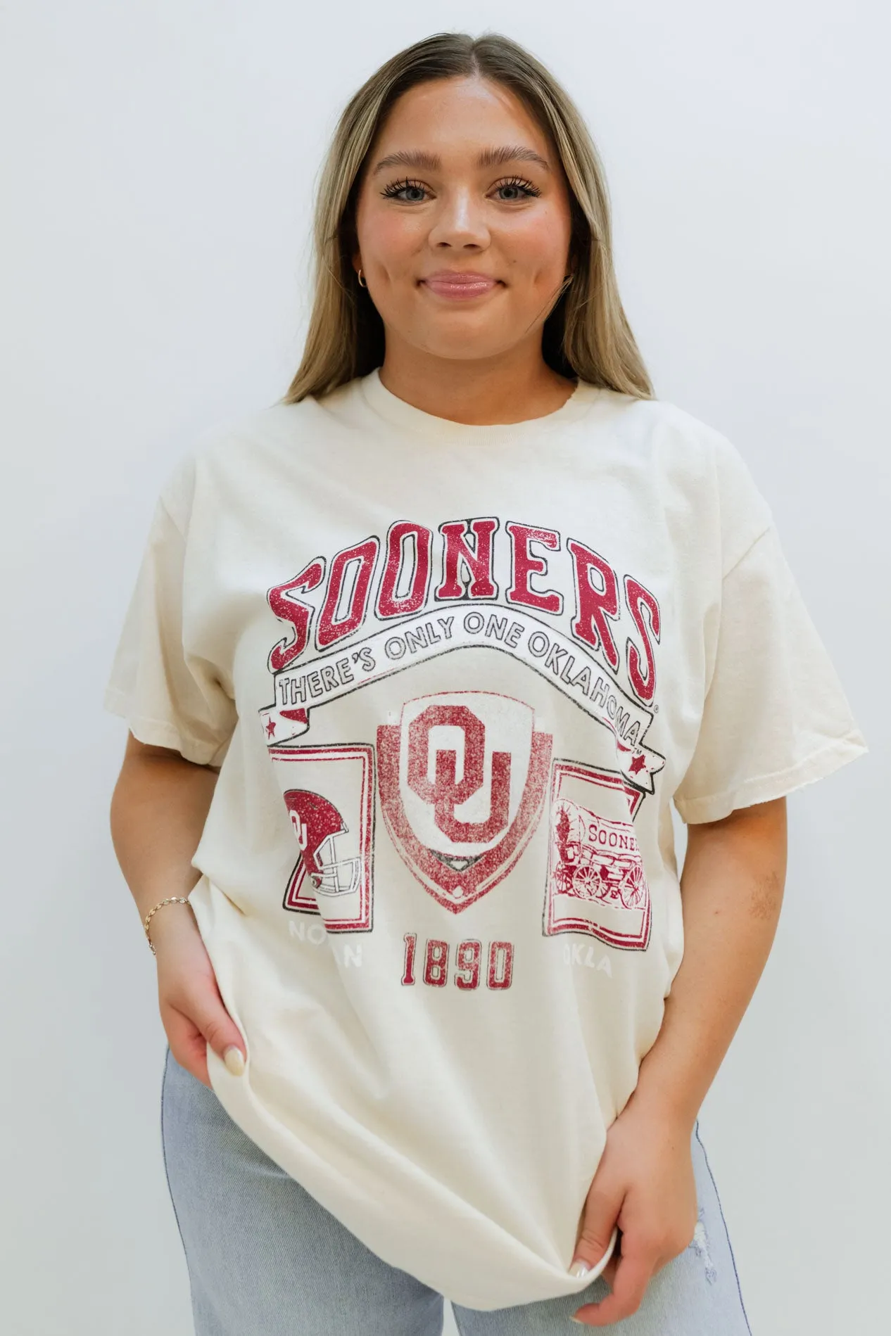 OU Prep Patch Thrifted Tee