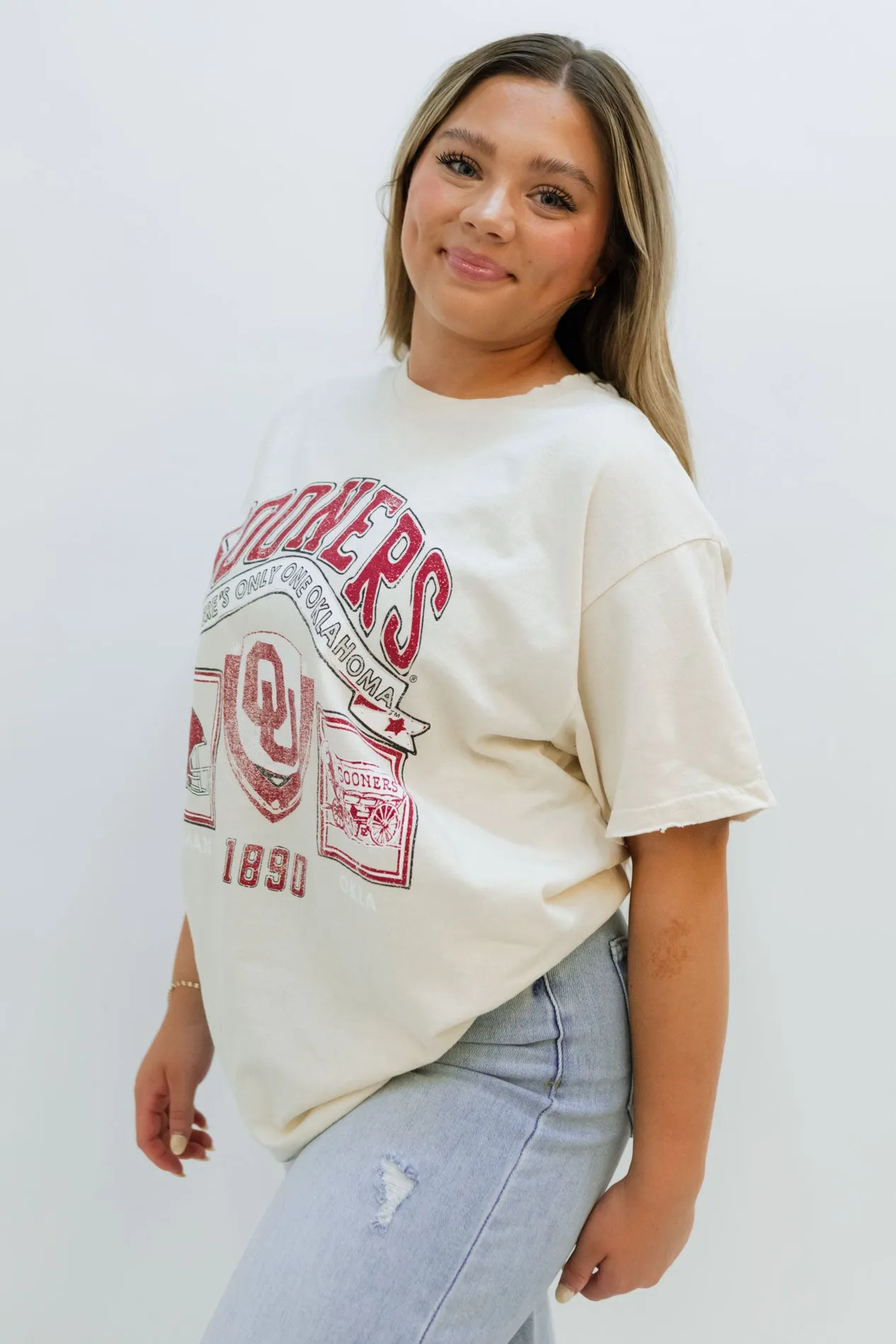 OU Prep Patch Thrifted Tee