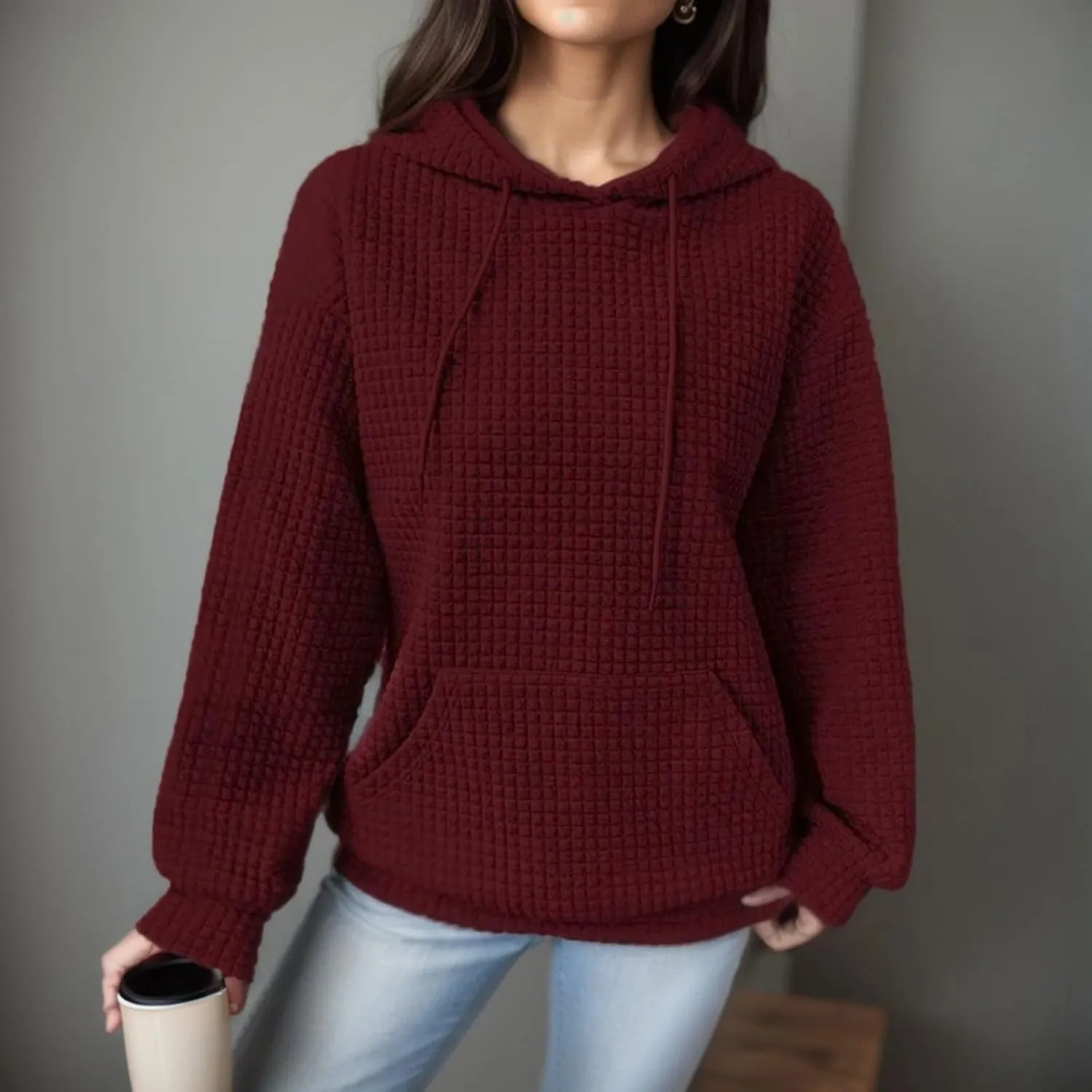 Oversized Hoodie for Women Womens Hoodie with Loose Pullover Long Sleeve Spliced with String Pockets