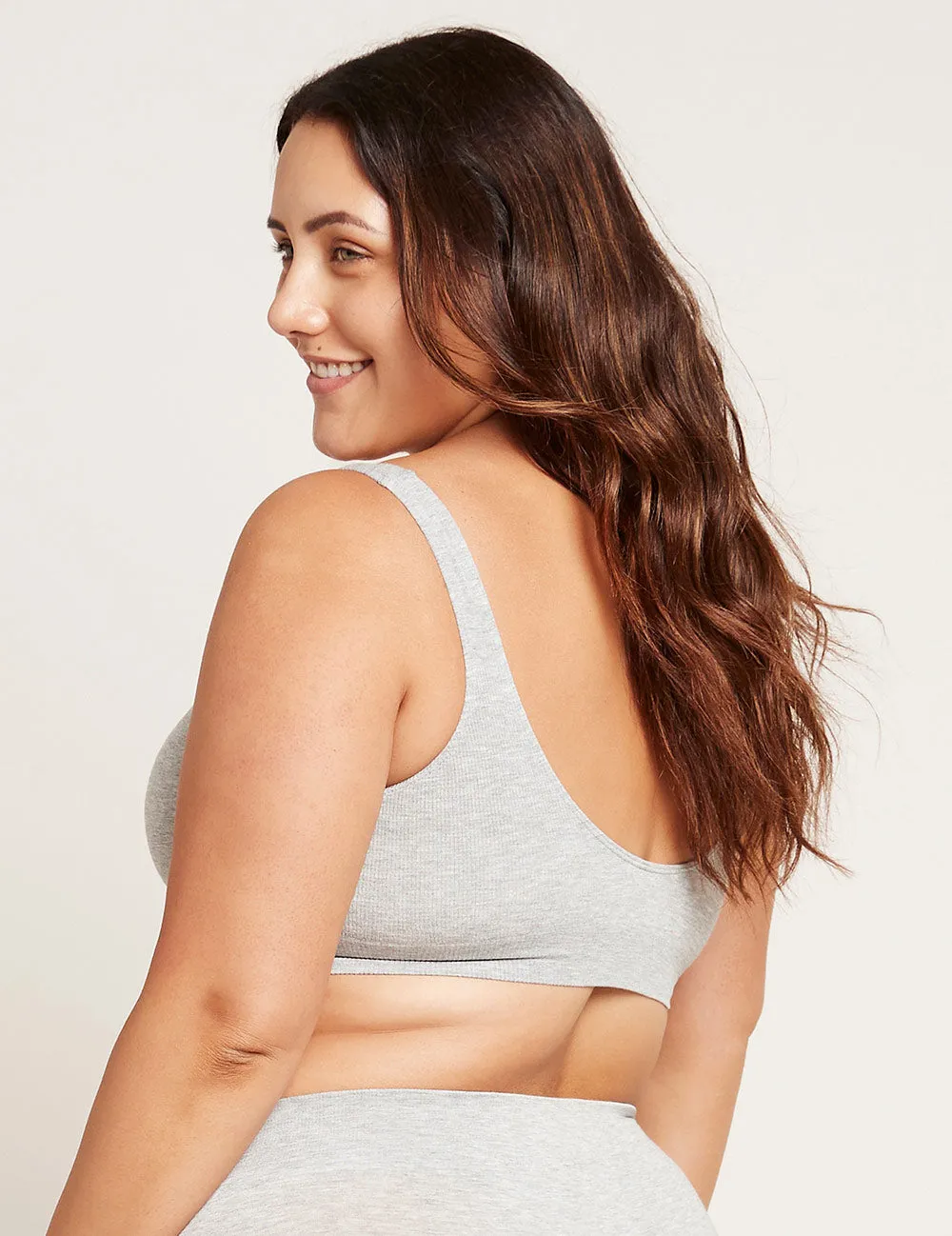 Padded Shaper Crop Bra - Light Grey Marl