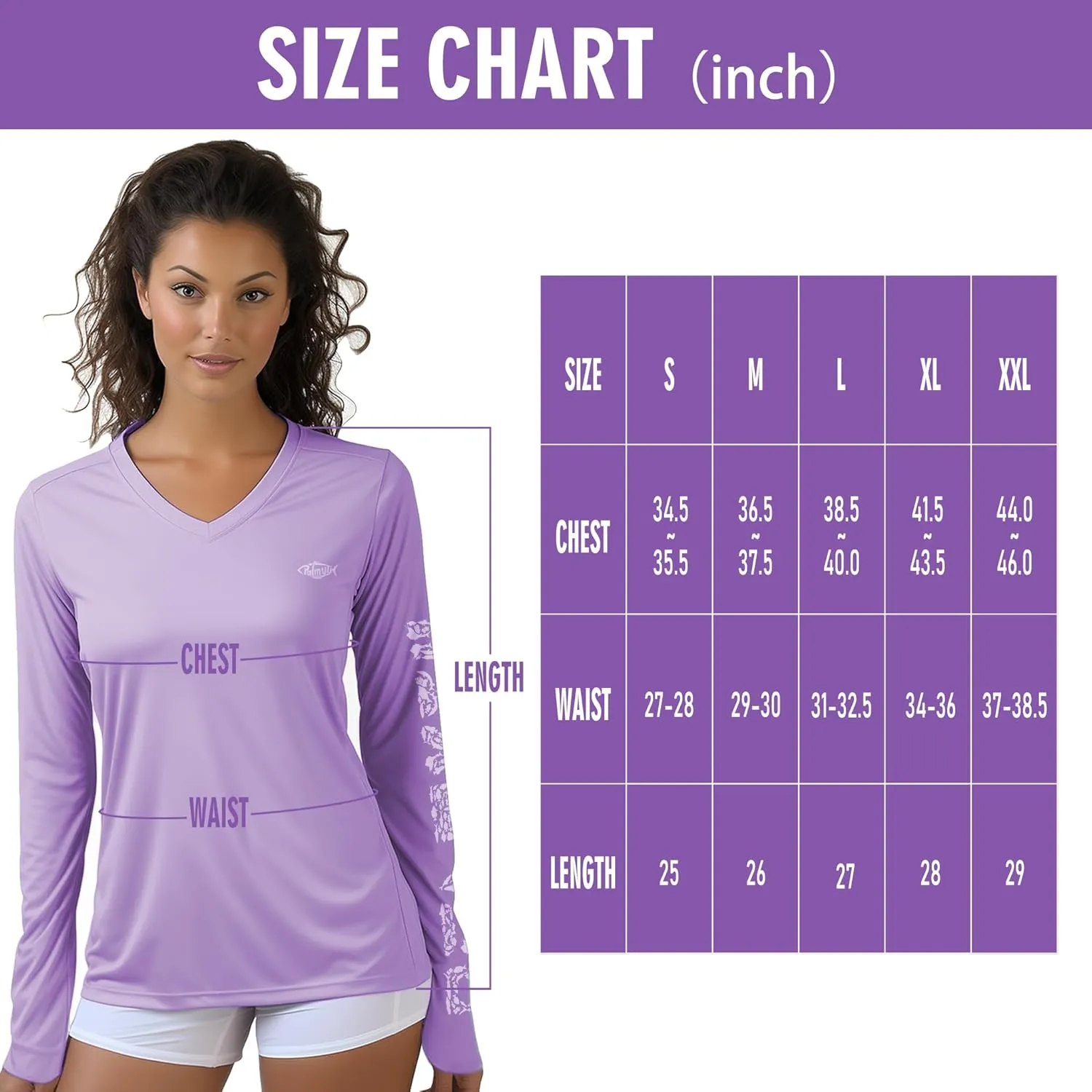 Palmyth Womens UPF 50  Fishing Shirts Sun Protection Long Sleeve T-Shirt