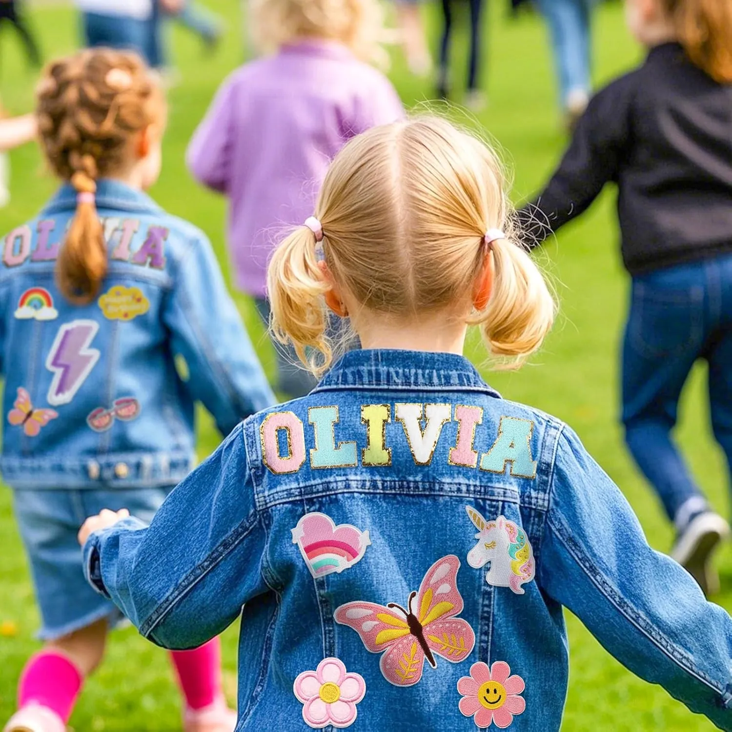 Personalized Girls Jean Jacket with Names, 1-14 Year Old Girl Boy Birthday Gift, Custom Girls Jean Jackets Clothes