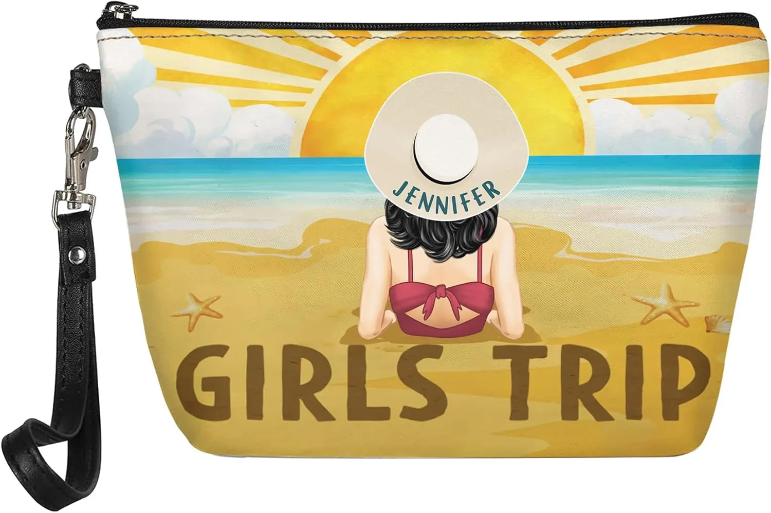 Personalized Name Travel Girls Trip Makeup Bag Custom Woman Cosmetic Bags Makeup Travel Case Makeup Boxy Bag Dopp Kit for Women Traveling Makeup Pouch Organizer Toiletry Bags 12