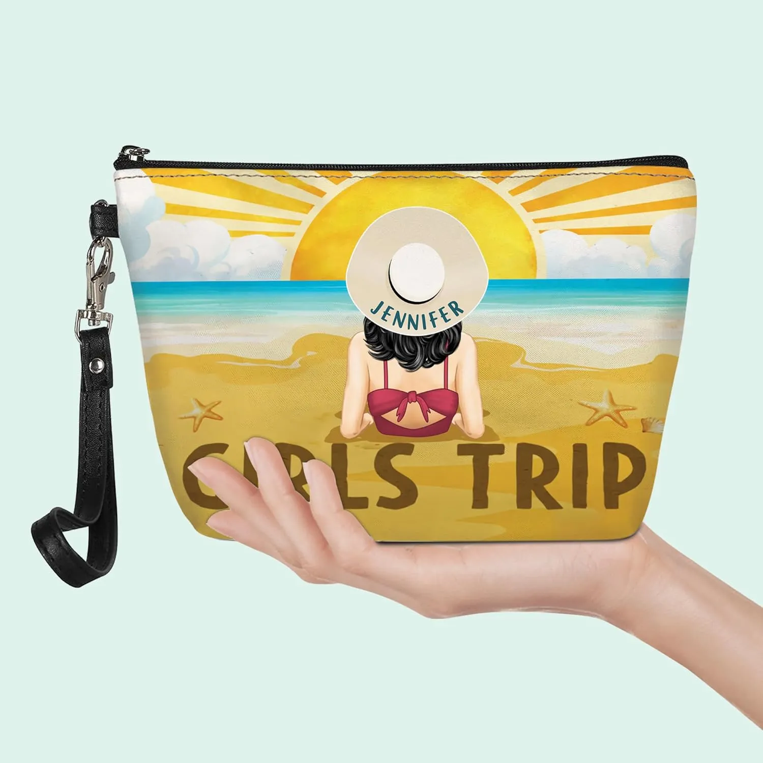 Personalized Name Travel Girls Trip Makeup Bag Custom Woman Cosmetic Bags Makeup Travel Case Makeup Boxy Bag Dopp Kit for Women Traveling Makeup Pouch Organizer Toiletry Bags 12