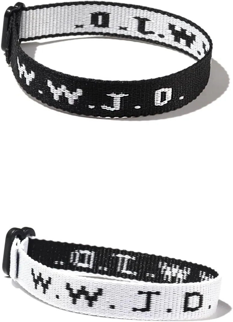 Pingyongchang 2Pcs WWJD Matching Bracelet What Would Jesus Do Letter Hnadmade Braided Bracelets Inspirational Religious Christian Jewelry Friendship Couples Gift for Women Men