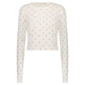 Polkadot CHERRY Print NELL CROP SLOUCHY Crew LS