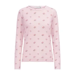 Polkadot PINK VINTAGE LARGE ROSE Print RACHEL SLOUCHY Crew