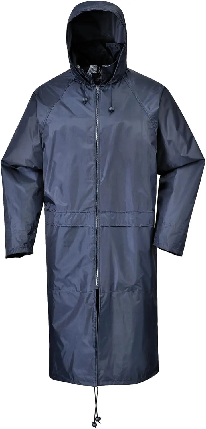 Portwest Classic Rain Coat Adult Waterproof Long Protection Hooded Work Wear Trench