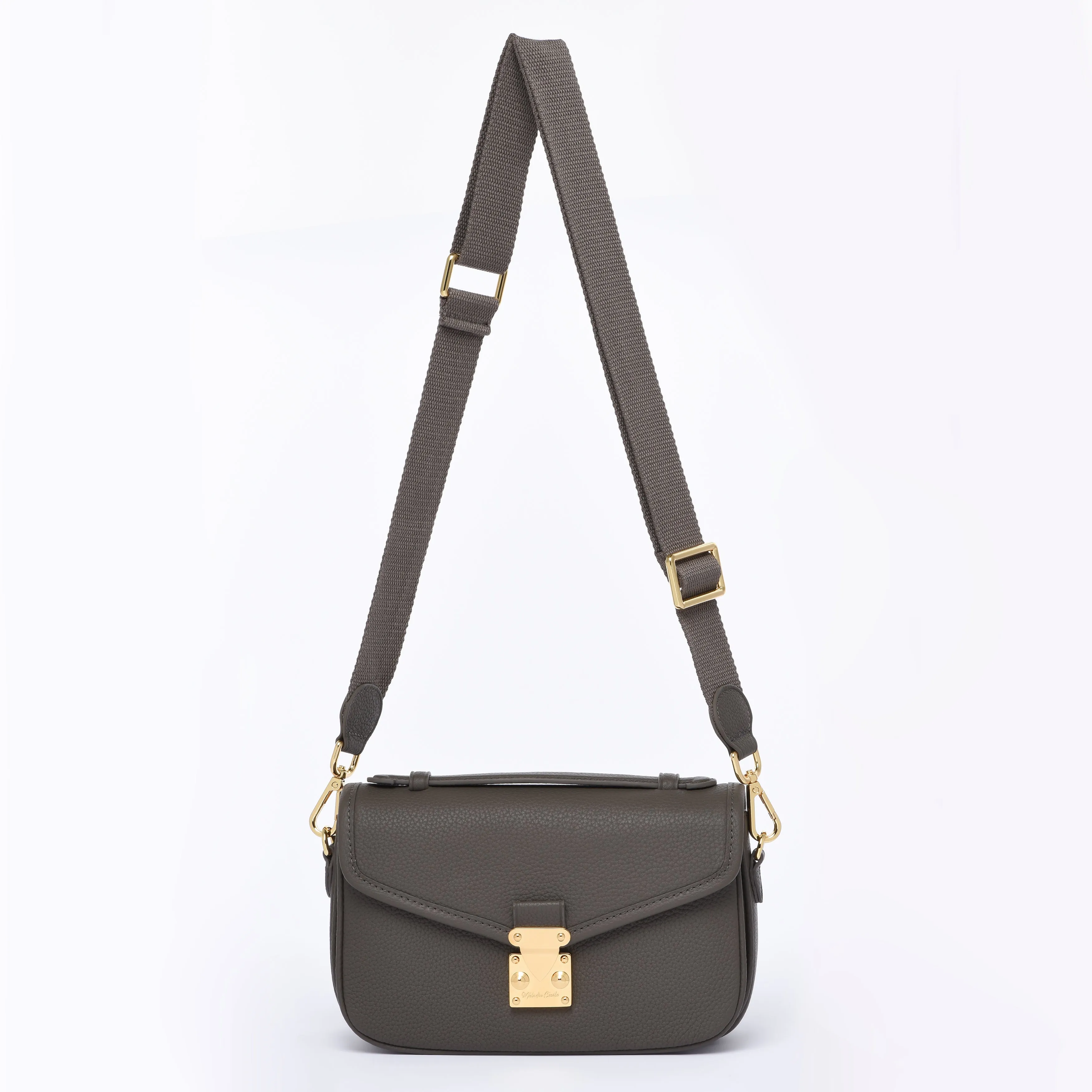 PRE ORDER Graphite Grey - "Le Petit Paris15" Crossbody bag - Gold Hardware