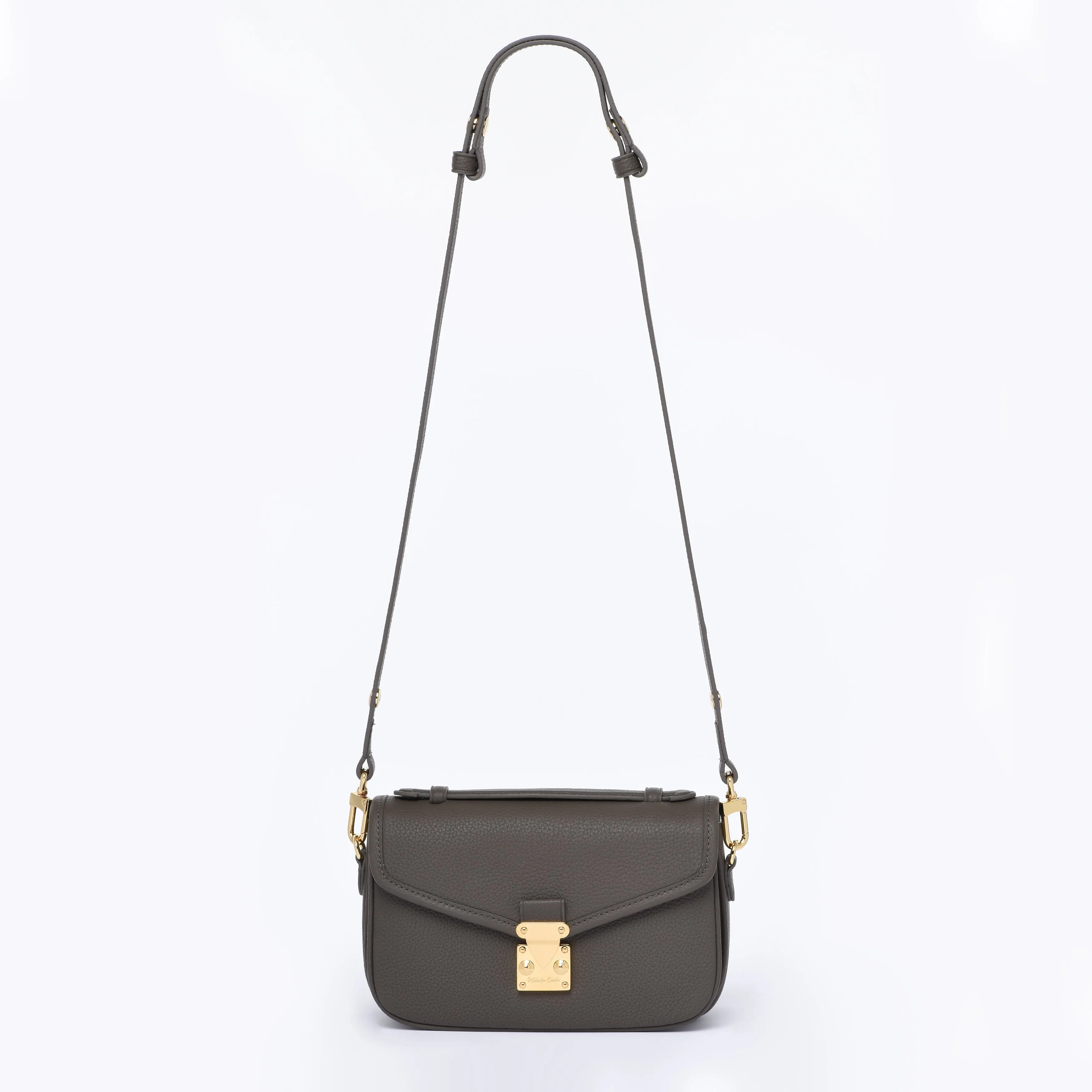 PRE ORDER Graphite Grey - "Le Petit Paris15" Crossbody bag - Gold Hardware
