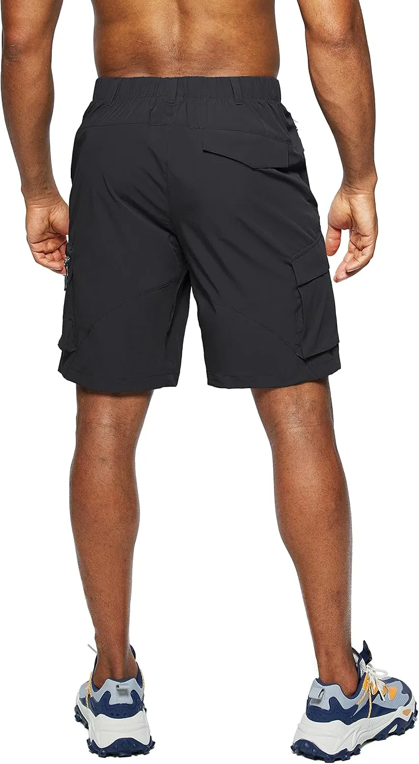 Pudolla Men's Hiking Cargo Shorts Quick Dry Outdoor Travel Shorts for Men with Multi Pocket for Fishing Camping Casual