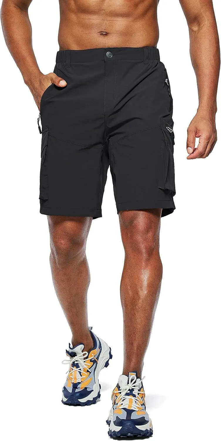 Pudolla Men's Hiking Cargo Shorts Quick Dry Outdoor Travel Shorts for Men with Multi Pocket for Fishing Camping Casual