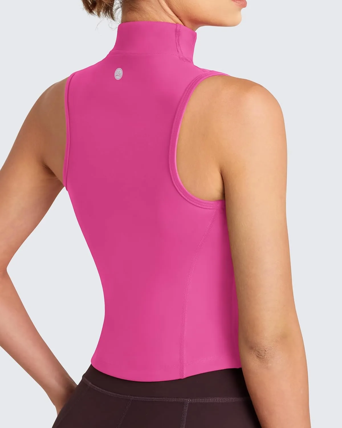 QUEENIEKE Women's Sleeveless Crop Shirt - Zip Up Workout Running Vest Tank Tops Athletic Gym Yoga Camis Jackets